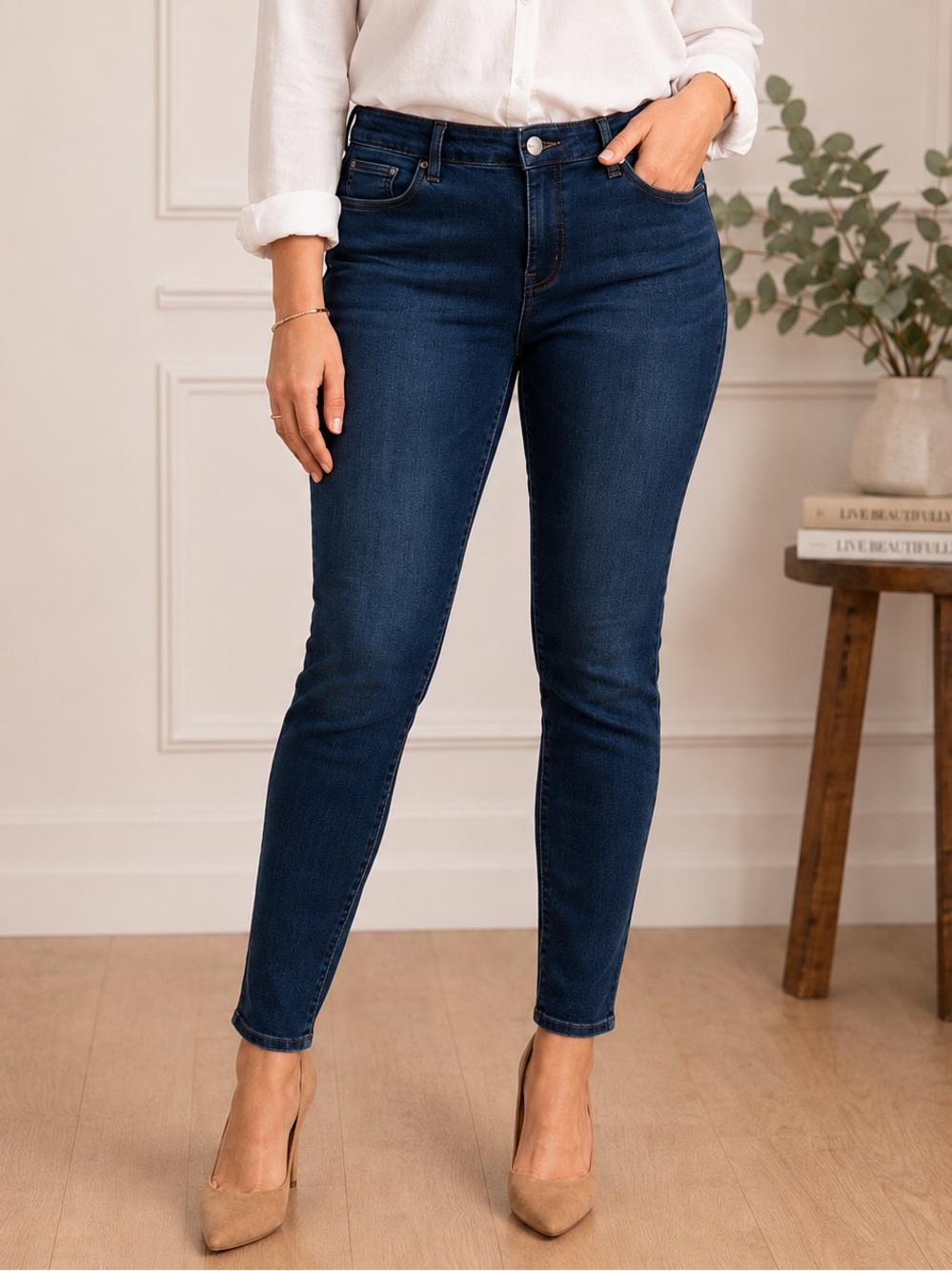 Lane Bryant The Essential Mid-Rise Skinny Jeans Women’s 16 Dark Wash Stretch
